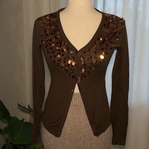 Kenzo Jeans Brown Cardigan- Fits Like A Small 100% Cotton